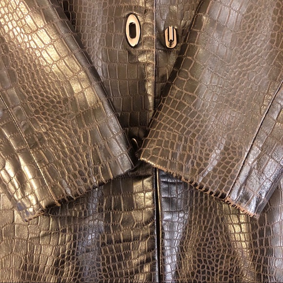 Vintage Alligator Print Leather Jacket - Picture 5 of 6